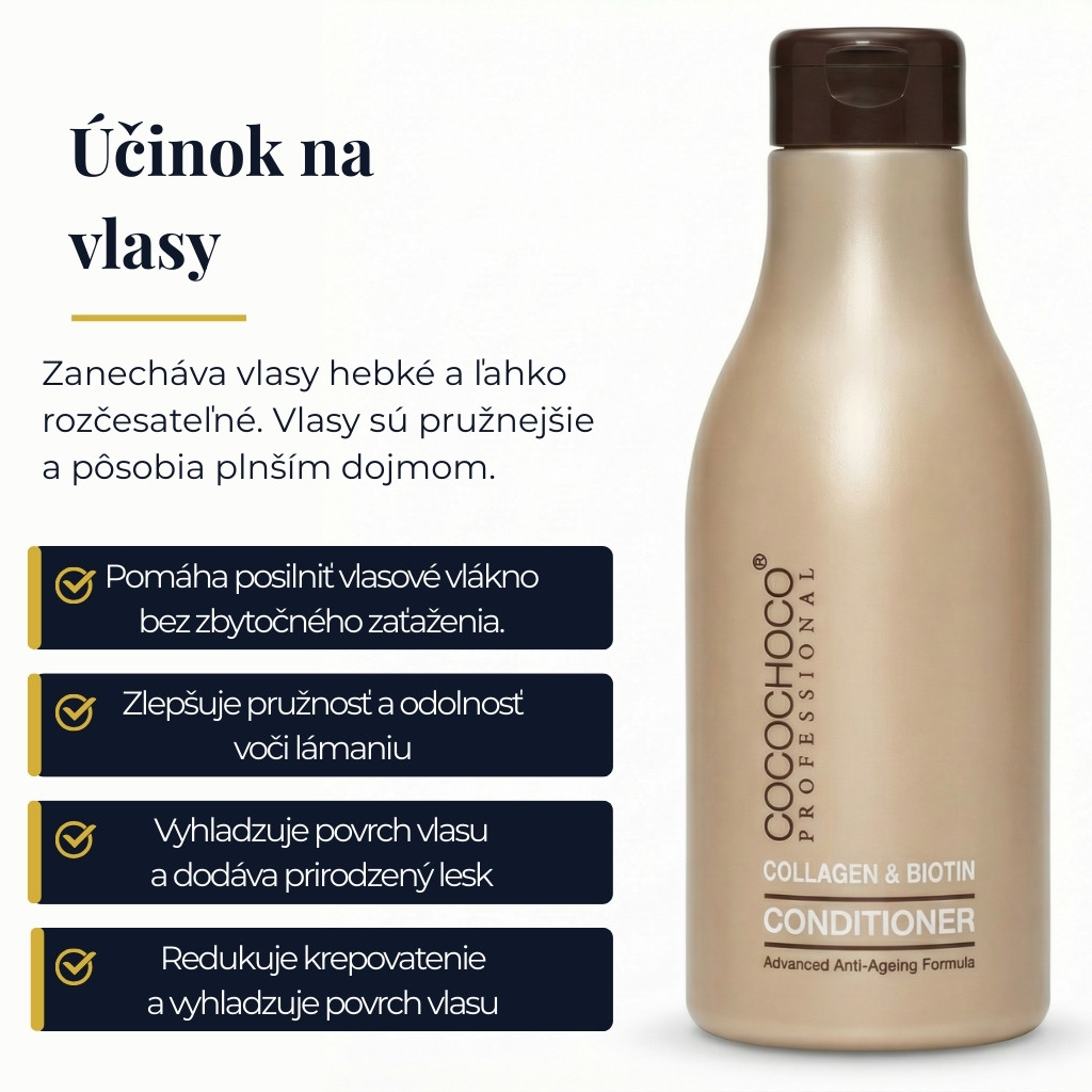 účinok na vlasy kondicionéra s kolagénom a biotinom