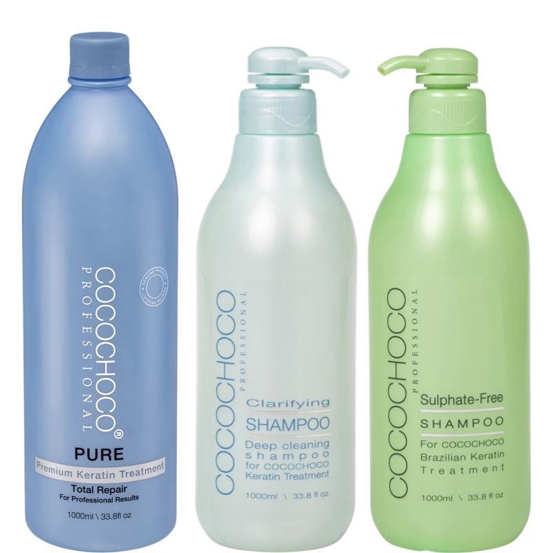 Brazílsky Keratín Pure 1000ml + čistiaci a bezsulfátový šampón | COCOCHOCO®