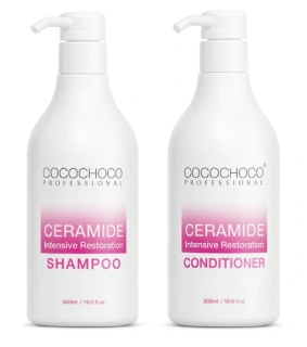 Sada na suché a lámavé vlasy s ceramidmi - Šampón a kondicionér - 2x 500 ml | COCOCHOCO®