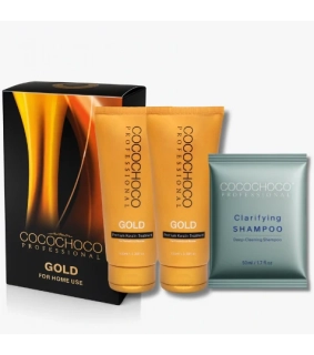  Štartovacia sada brazílskeho keratínu COCOCHOCO Gold 2×100 ml + Čistiaci šampón 50 ml | COCOCHOCO®