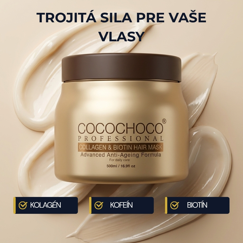 kolagénová maska s biotínom a kofeínom pre podporu rastu Vlasov